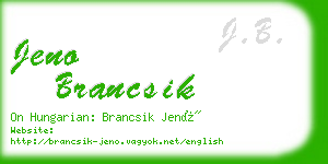 jeno brancsik business card